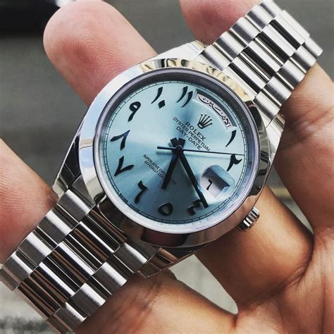 rolex arabic dial blue|rolex with arabic numbers.